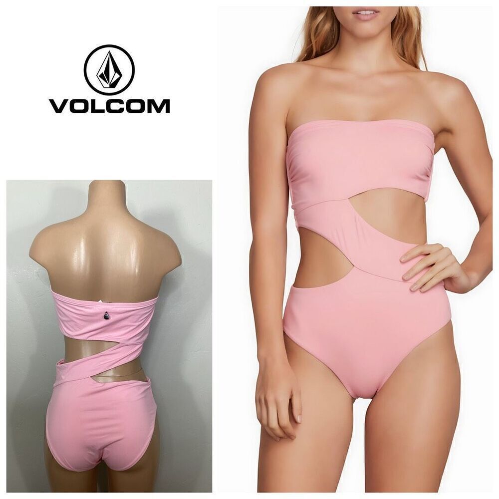 New. Volcom pink one piece swimsuit. Large. Retails $98
